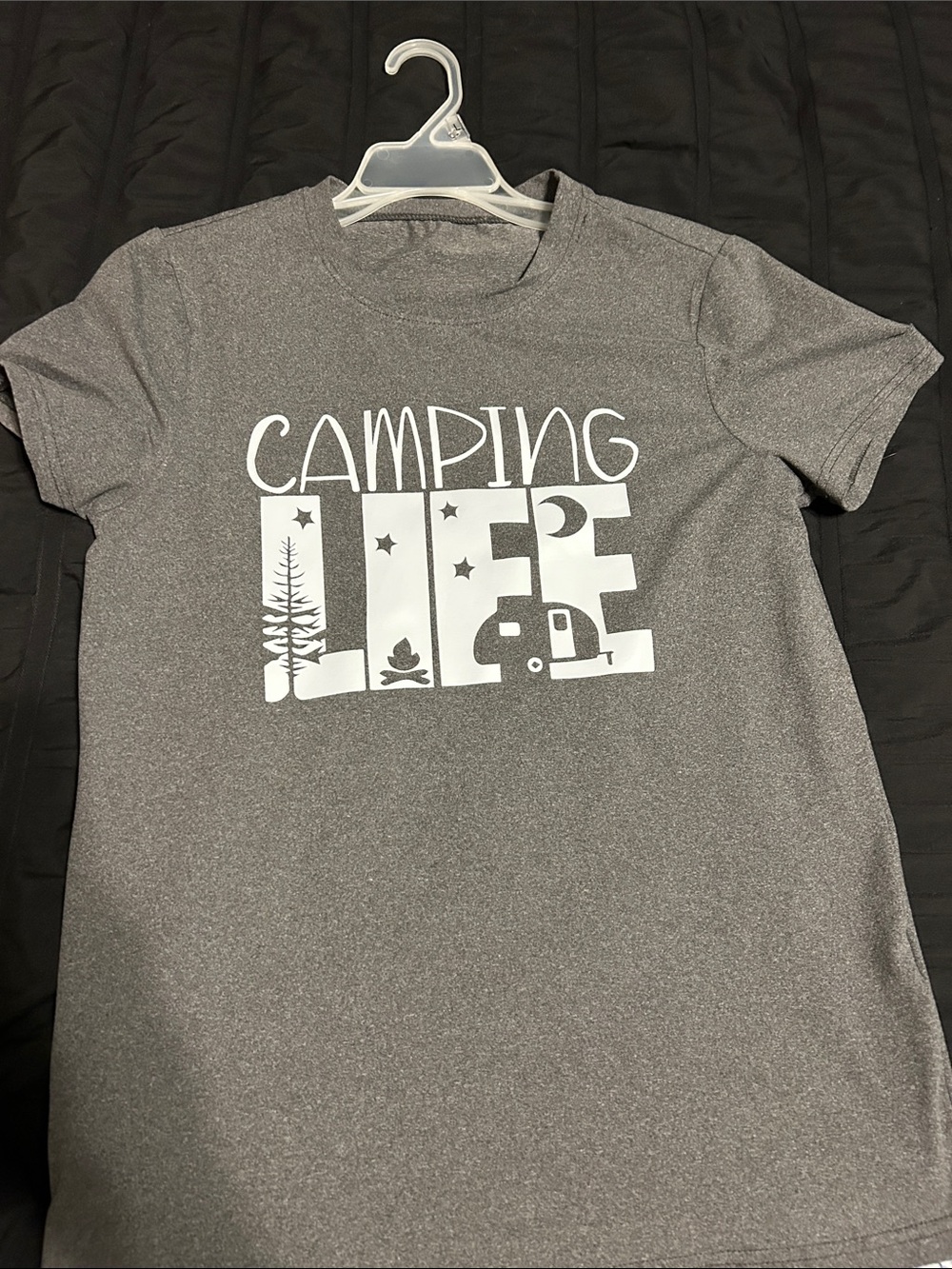 SHEIN Kids Gray 'Camping Life' Graphic Tee